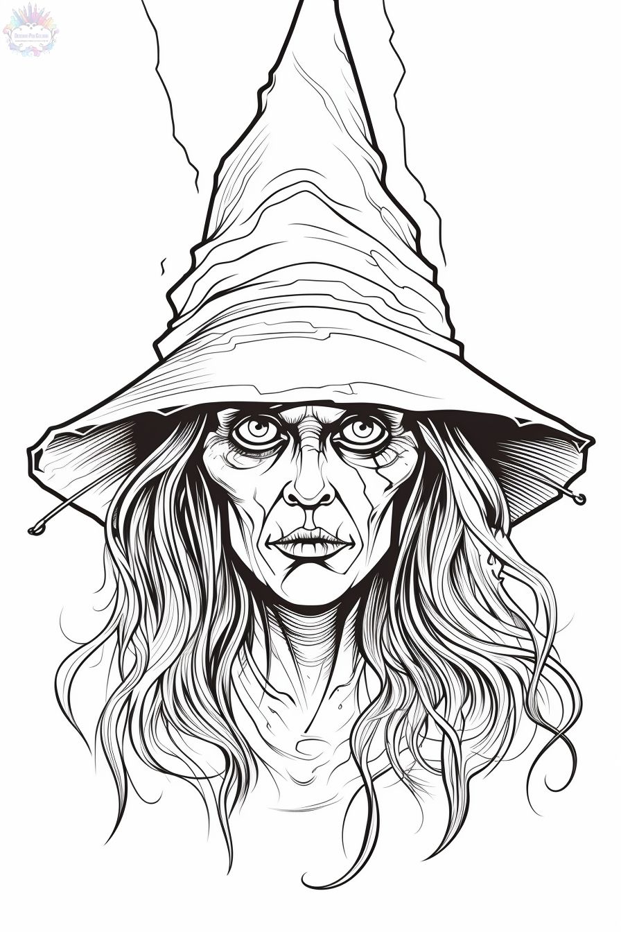 Desenho de Bruxa do Halloween para Colorir - Colorir.com