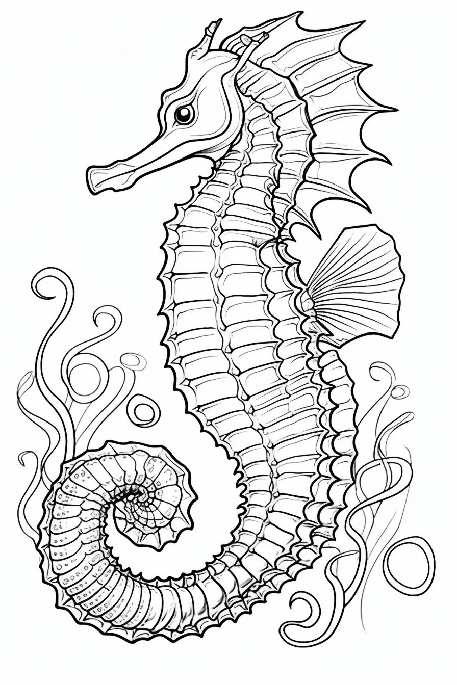 Desenho de Cavalo-marinho para colorir