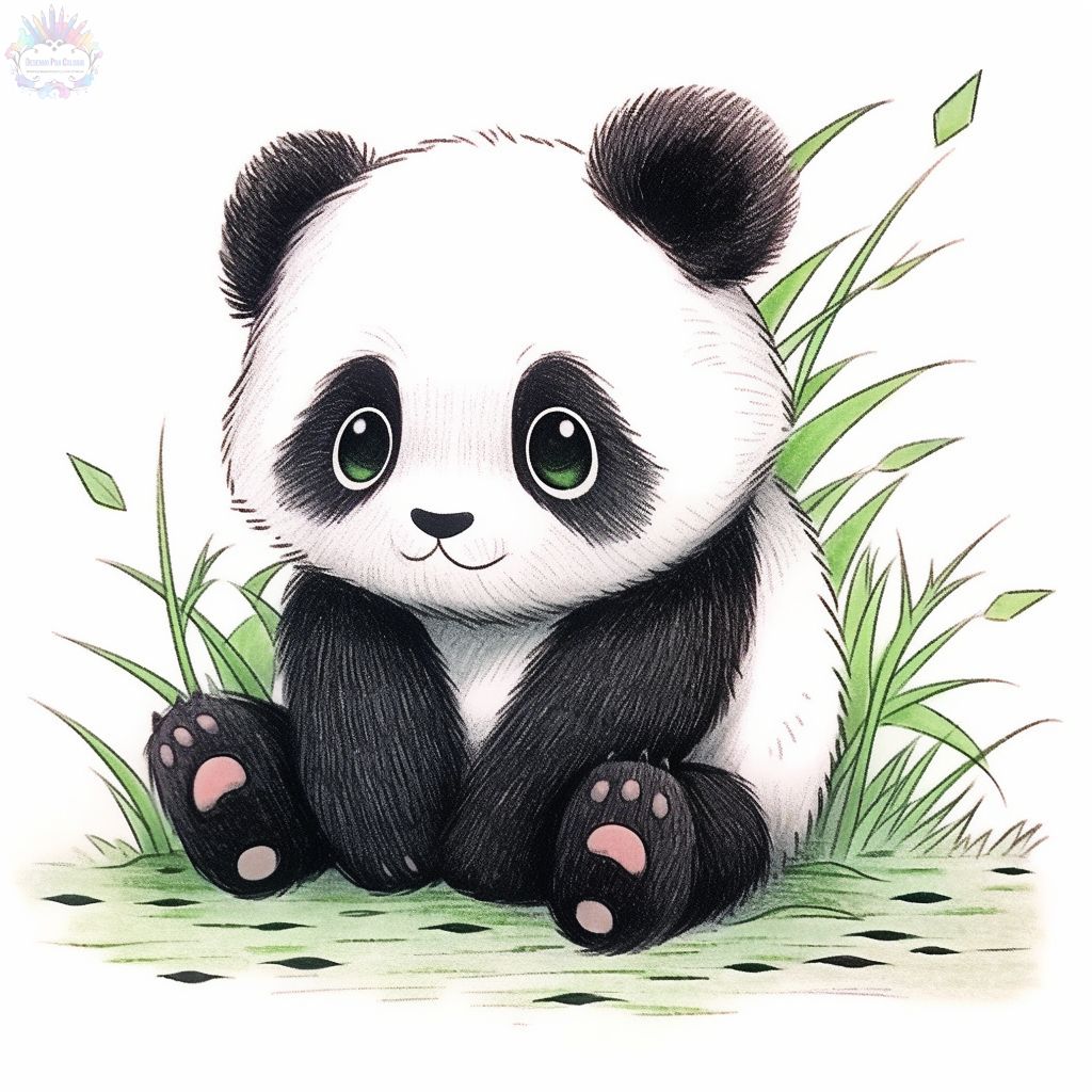 Como desenhar um panda kawaii 