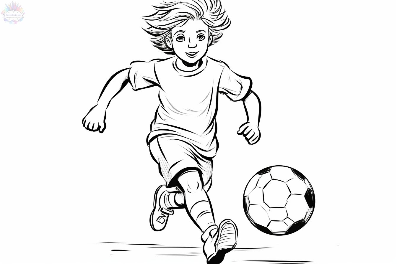 Desenhos de Os Meninos Jogando Futebol para Colorir e Imprimir 
