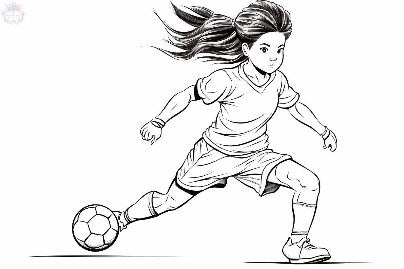 Desenho de Menina com bola para Colorir - Colorir.com