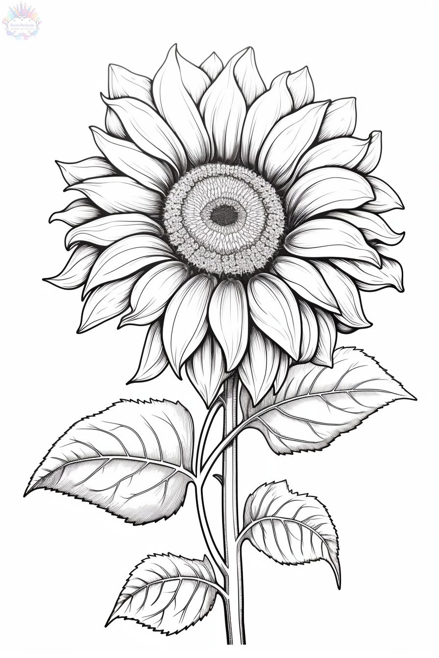 Desenho de Flor de girassol para Colorir - Colorir.com