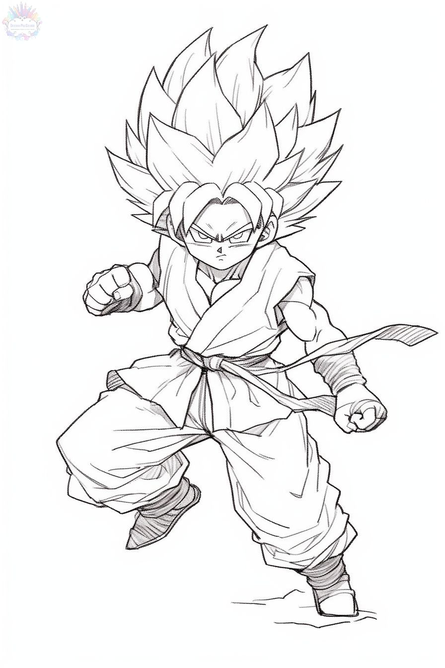 Goku para colorir - Desenhos Imprimir