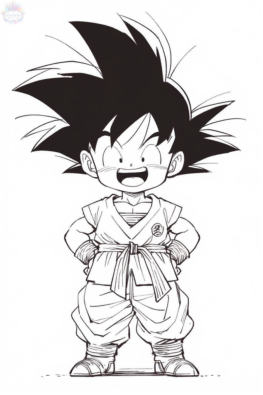 Desenho de Son Goku para colorir