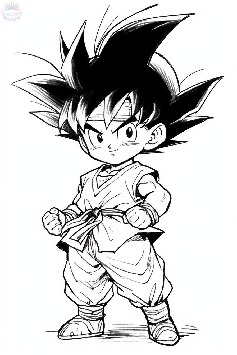 Desenho de Goku Super Saiyajin para colorir, desenho do goku para colorir 