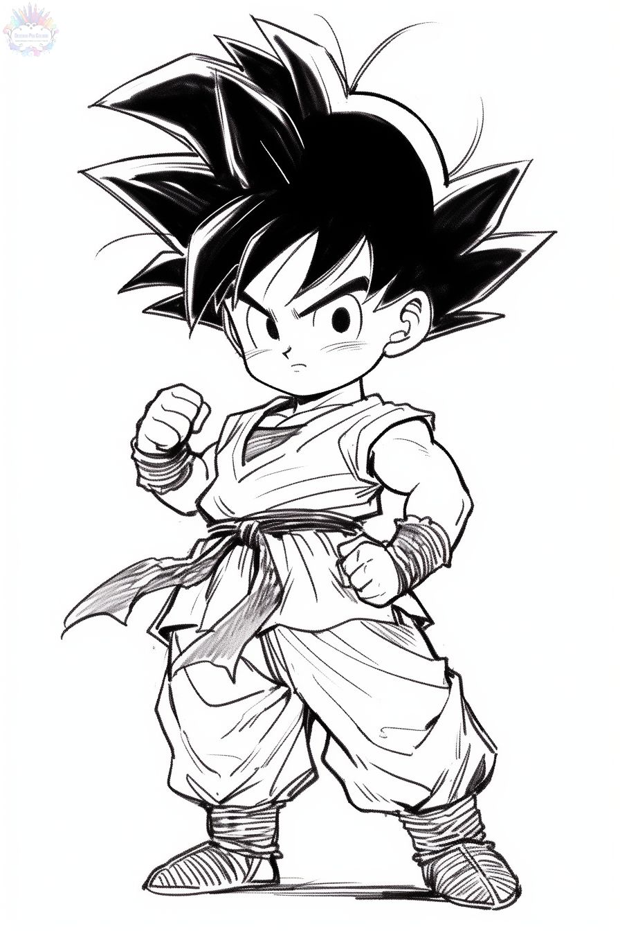 Como desenhar Kid Goku de Dragon Ball - Guias de desenho fáceis passo a  passo - Howtos de desenho