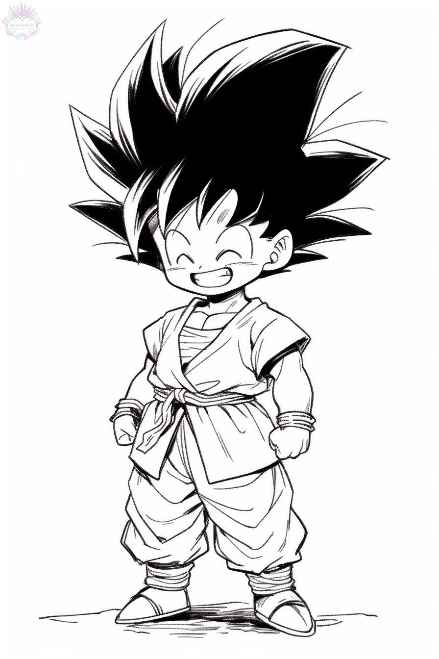 Desenhos para colorir de Goku Son Dragon Ball - Desenhos para