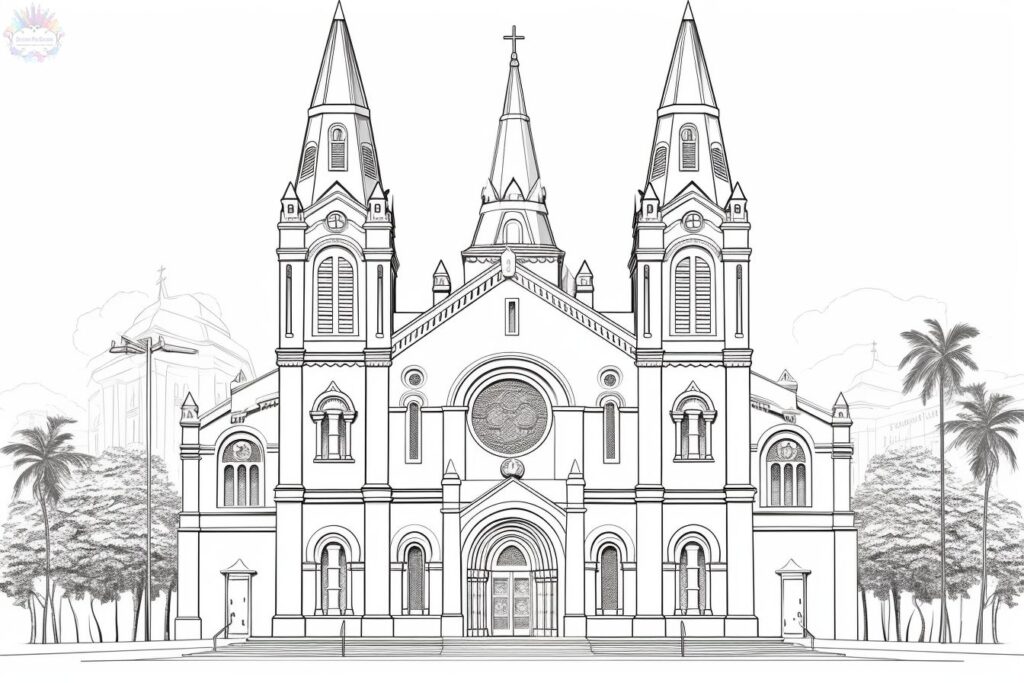 igreja para colorir