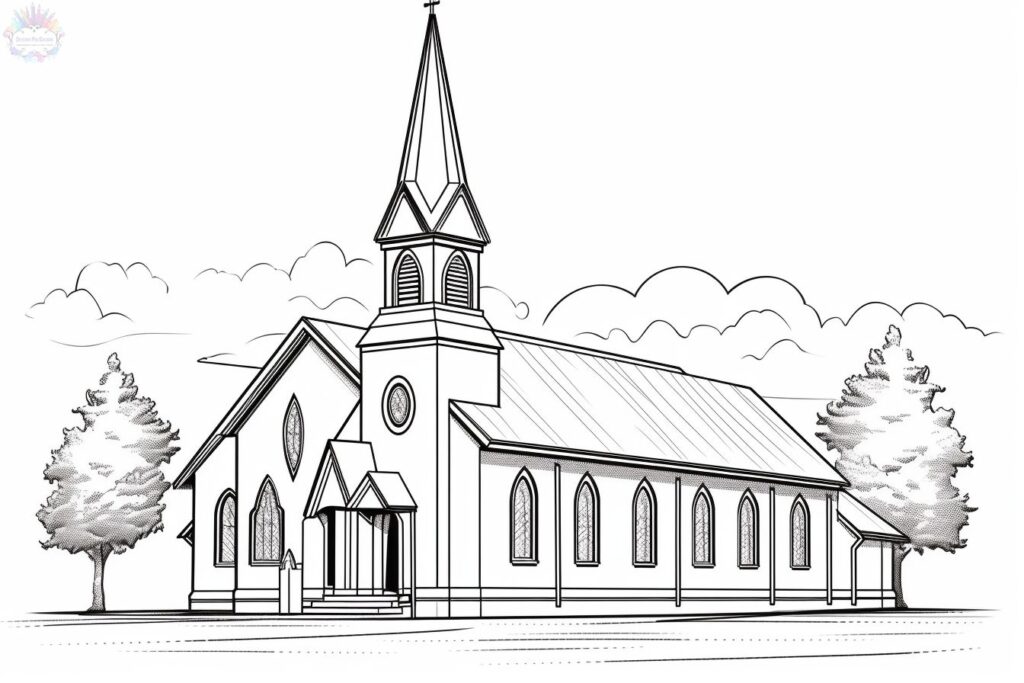 igreja para colorir