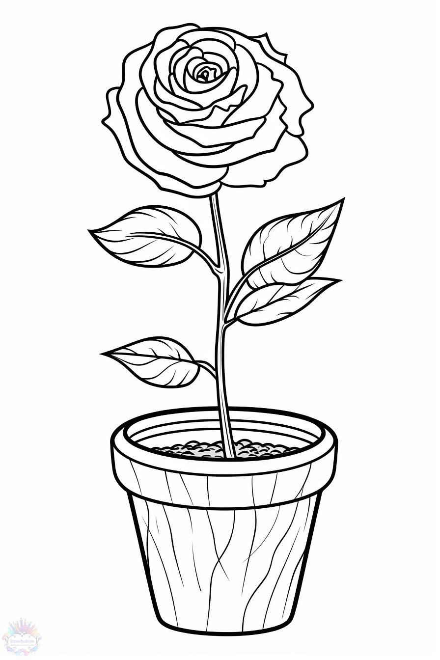 Desenho de Rosa para Colorir - Colorir.com