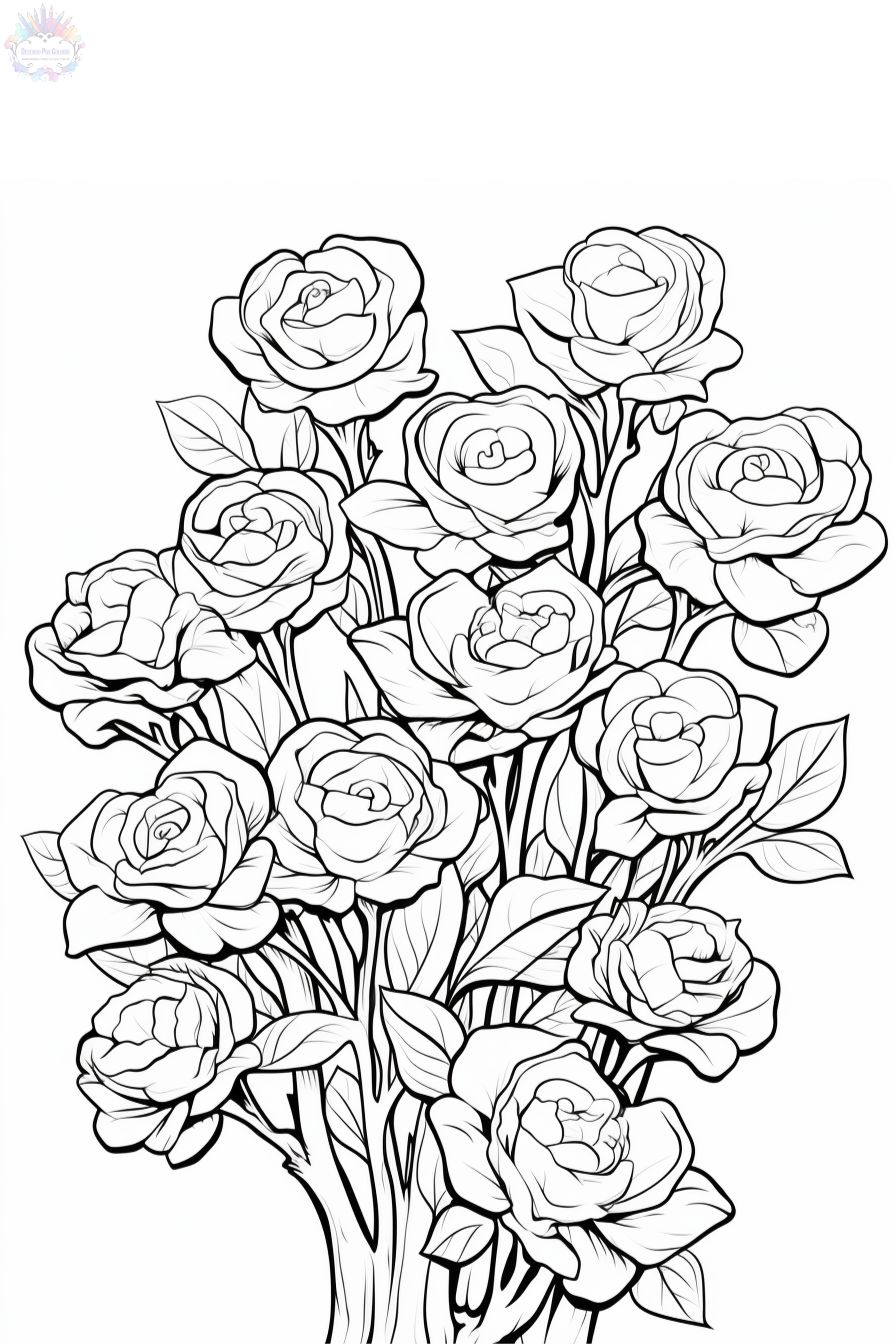 Rosa Para Colorir - Dezenas de Desenhos Para Pintar