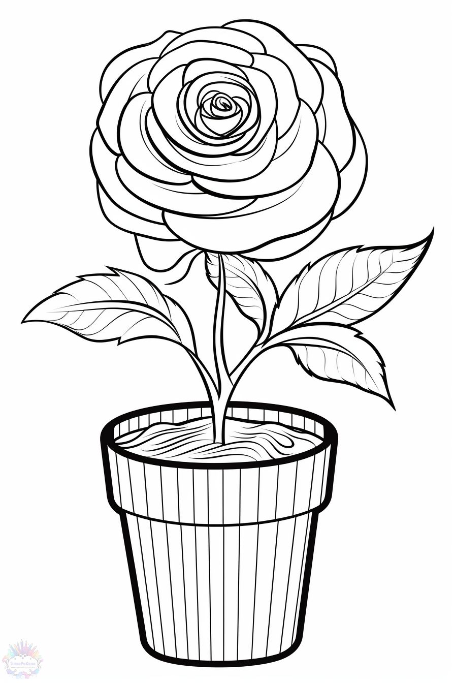 Desenhos para colorir de desenho de flores rosas para colorir  
