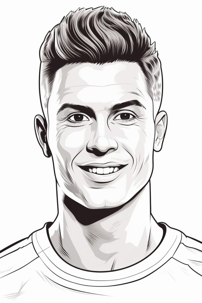 Rosto Para Colorir Cristiano Ronaldo
