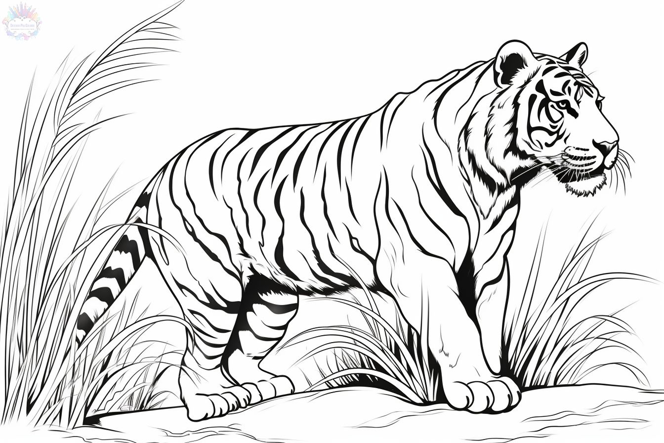 Desenho de Tigre de Natal para Colorir - Colorir.com