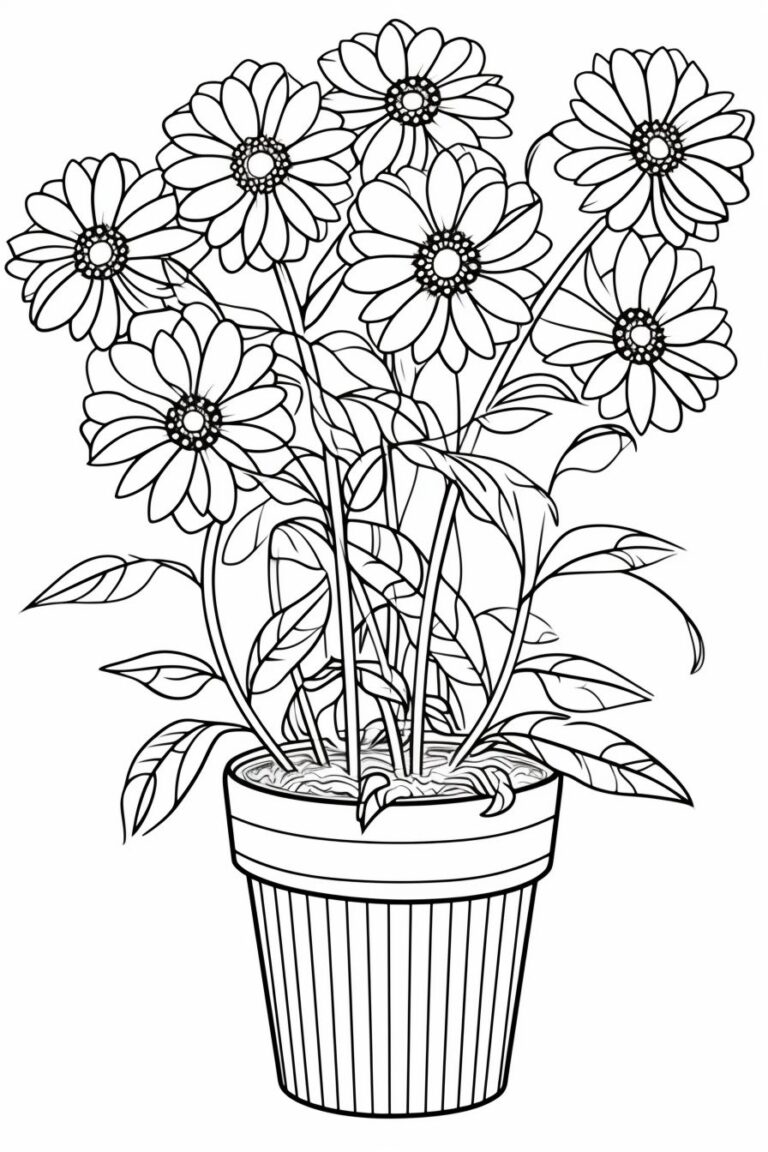 Vaso de Flor Para Colorir + De 20 Desenhos Para Imprimir e Pintar