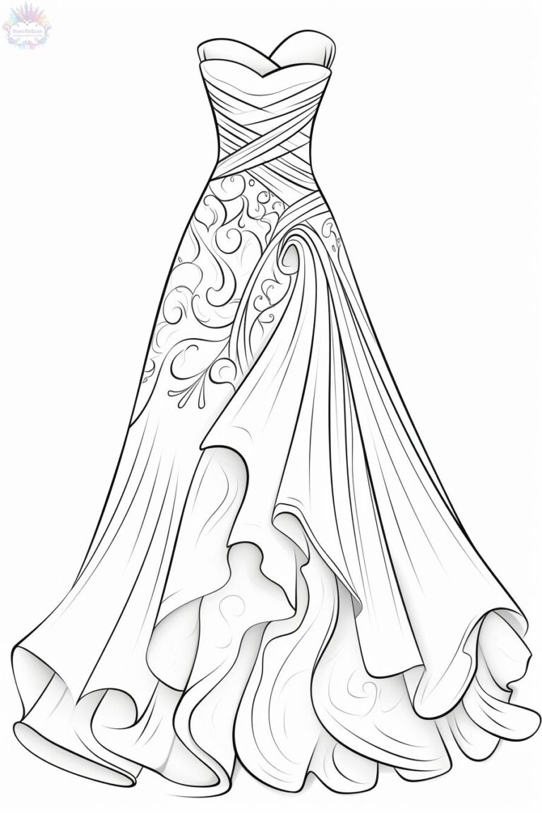 Vestido Para Colorir + De 90 Desenhos Para Imprimir e Pintar