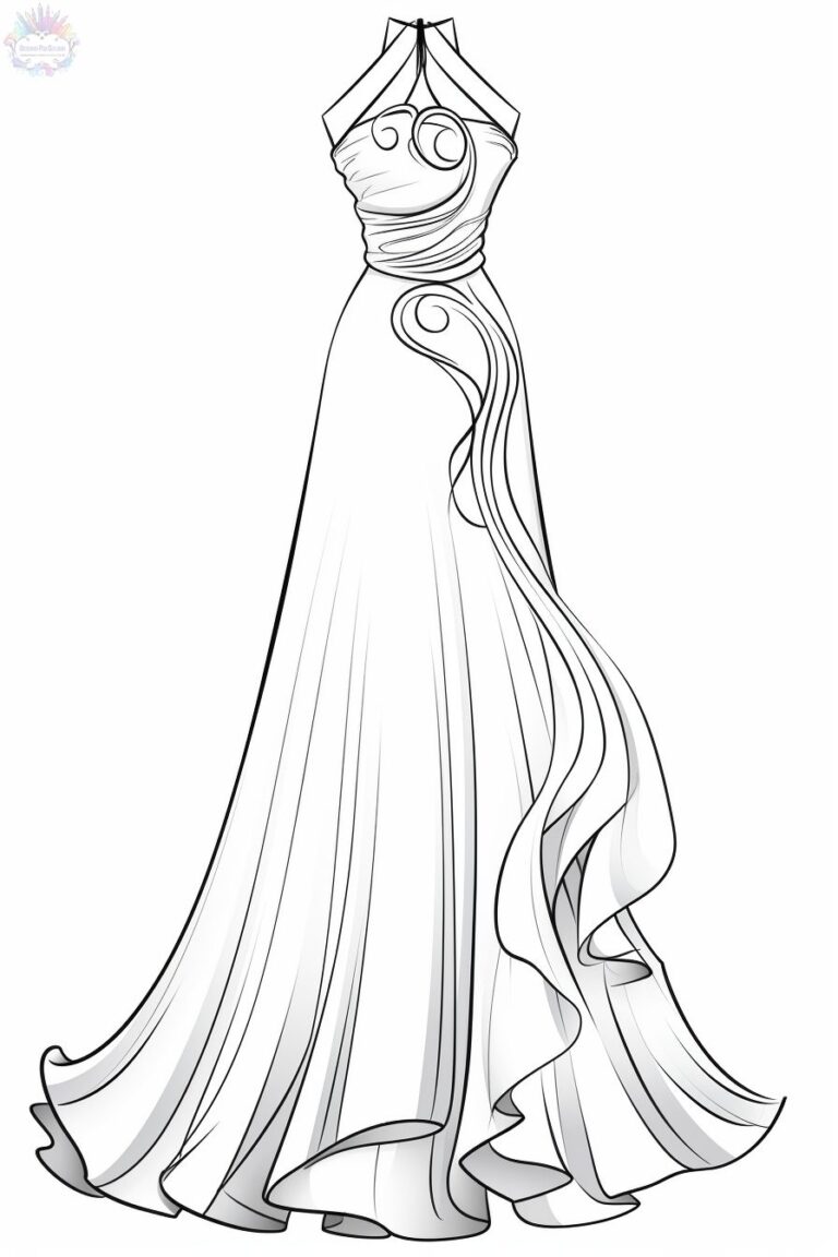 Vestido Para Colorir + De 90 Desenhos Para Imprimir e Pintar