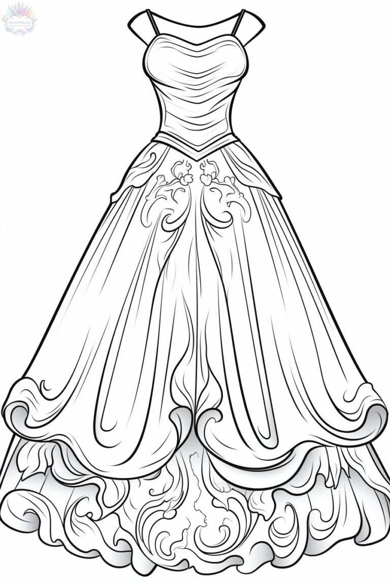 Vestido Para Colorir + De 90 Desenhos Para Imprimir e Pintar