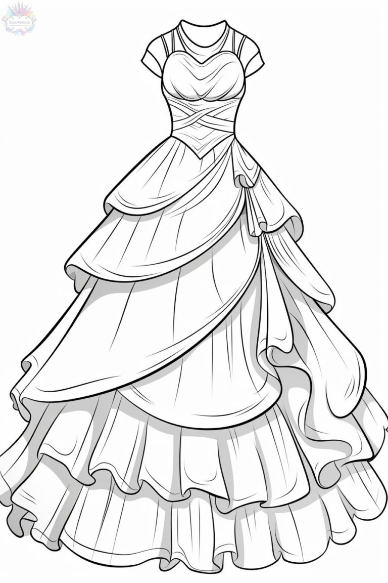 Vestido Para Colorir + De 90 Desenhos Para Imprimir e Pintar