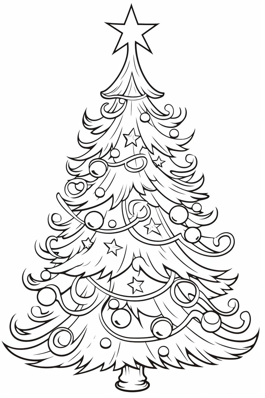 Desenhos de Arvore de Natal Simples para Colorir e Imprimir 