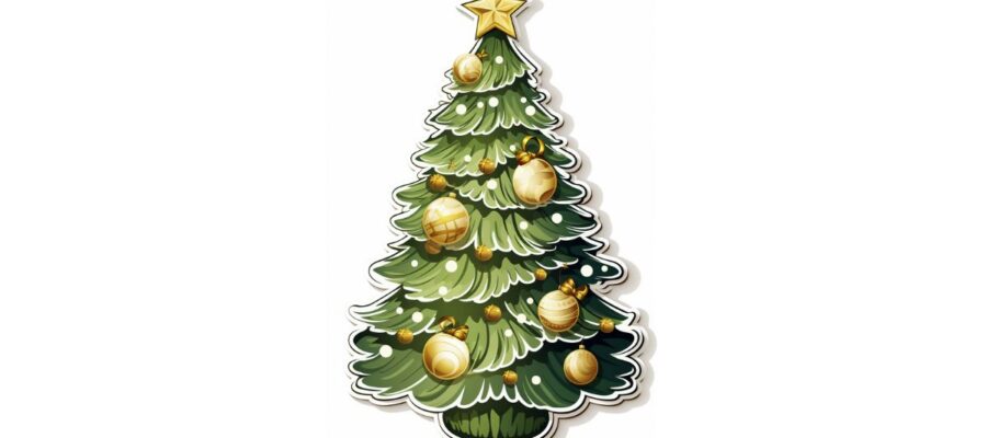 Desenho de Árvore de Natal Coloridos Para Baixar Grátis!