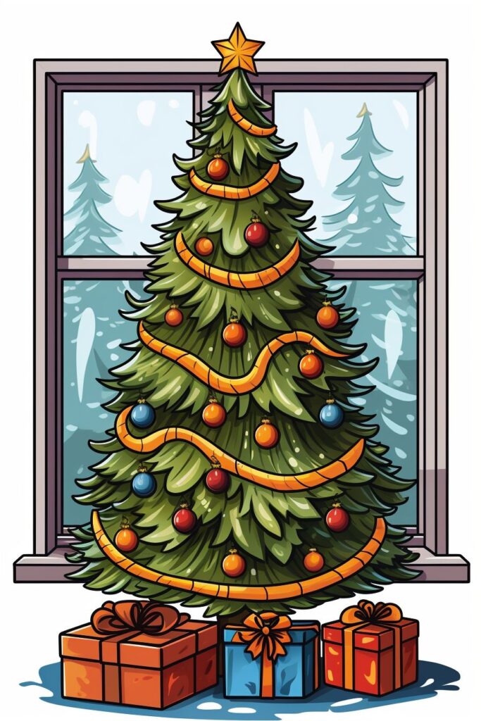 Desenho de Árvore de Natal