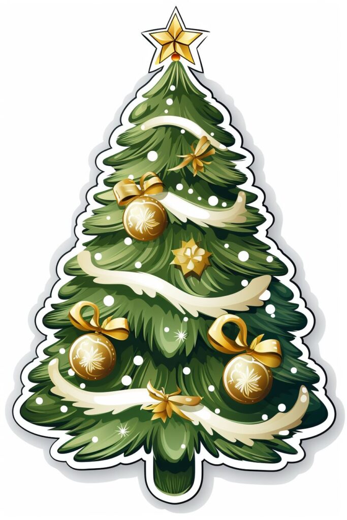 Desenho de Árvore de Natal Adesivo