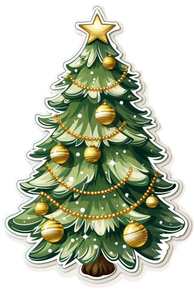 Desenho de Árvore de Natal Adesivo