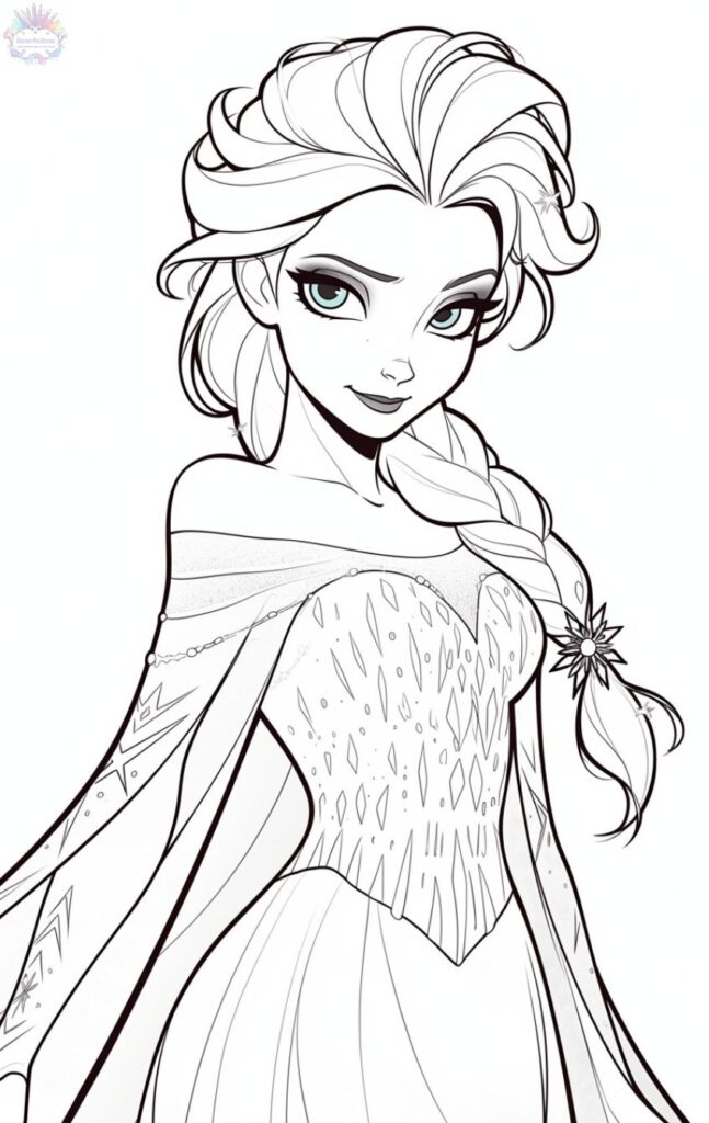 Desenho Para Colorir Princesa Elsa