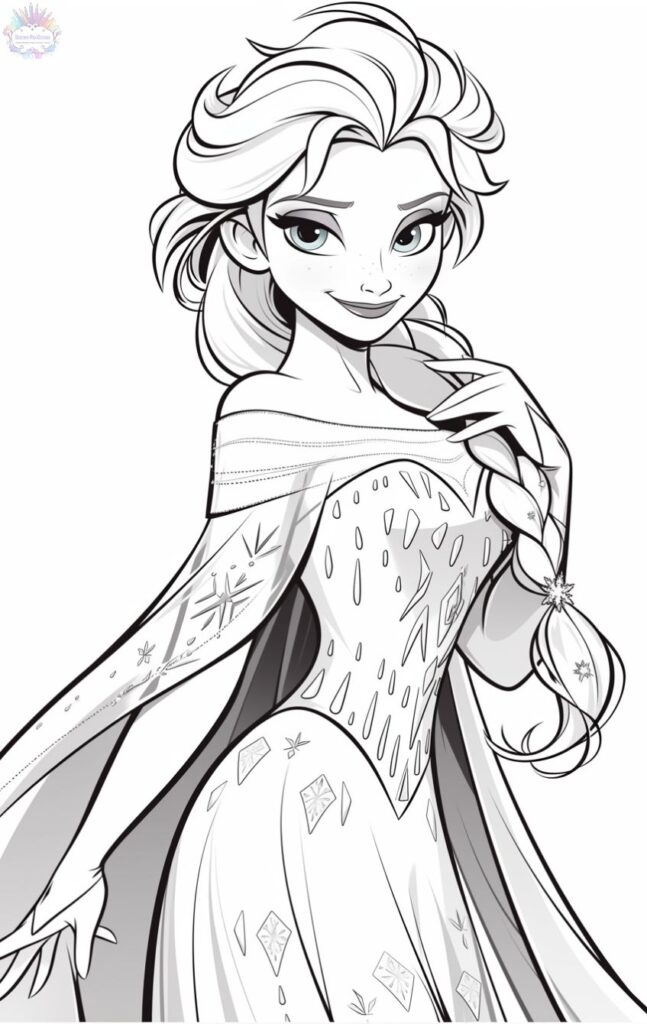 Desenho Para Colorir Princesa Elsa
