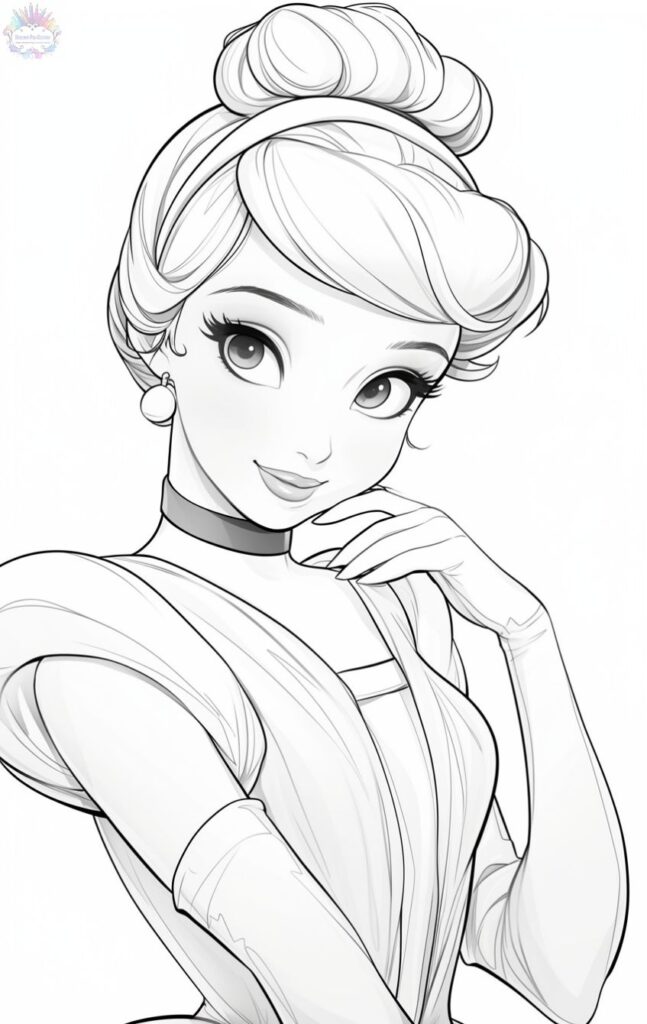 Desenho Para Colorir Princesa Cinderela