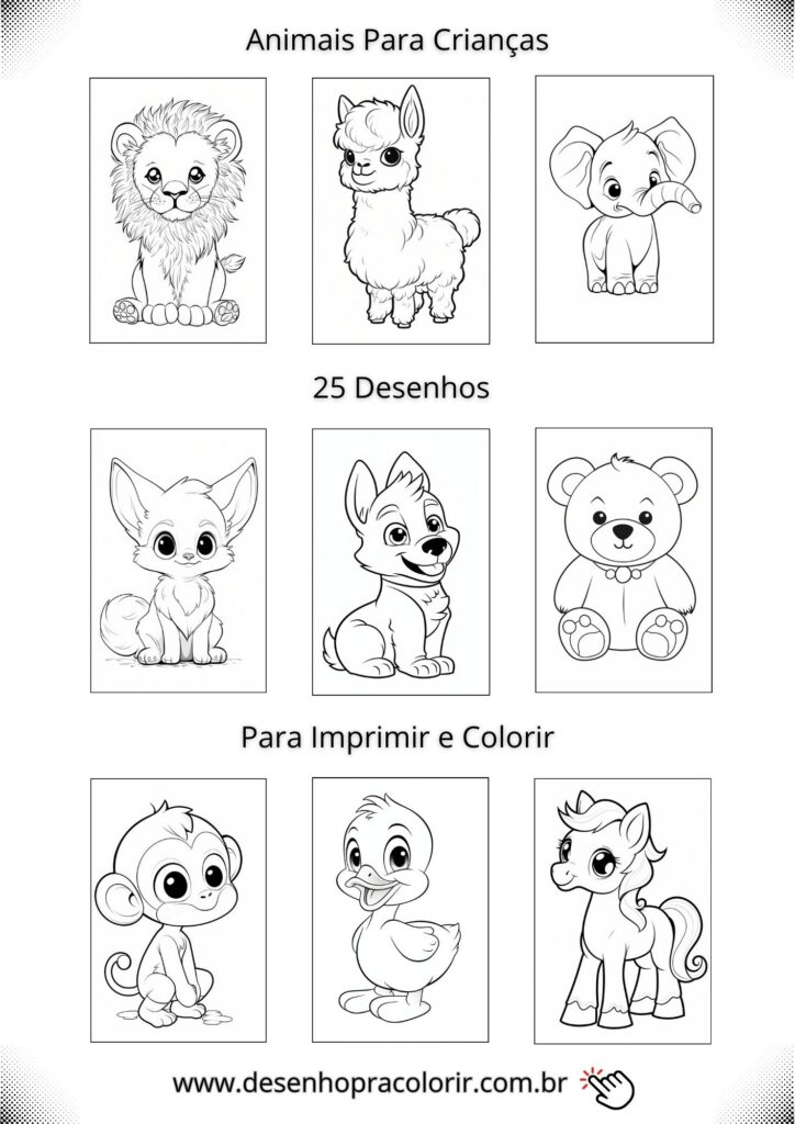 desenhos de animais para colorir e imprimir pdf