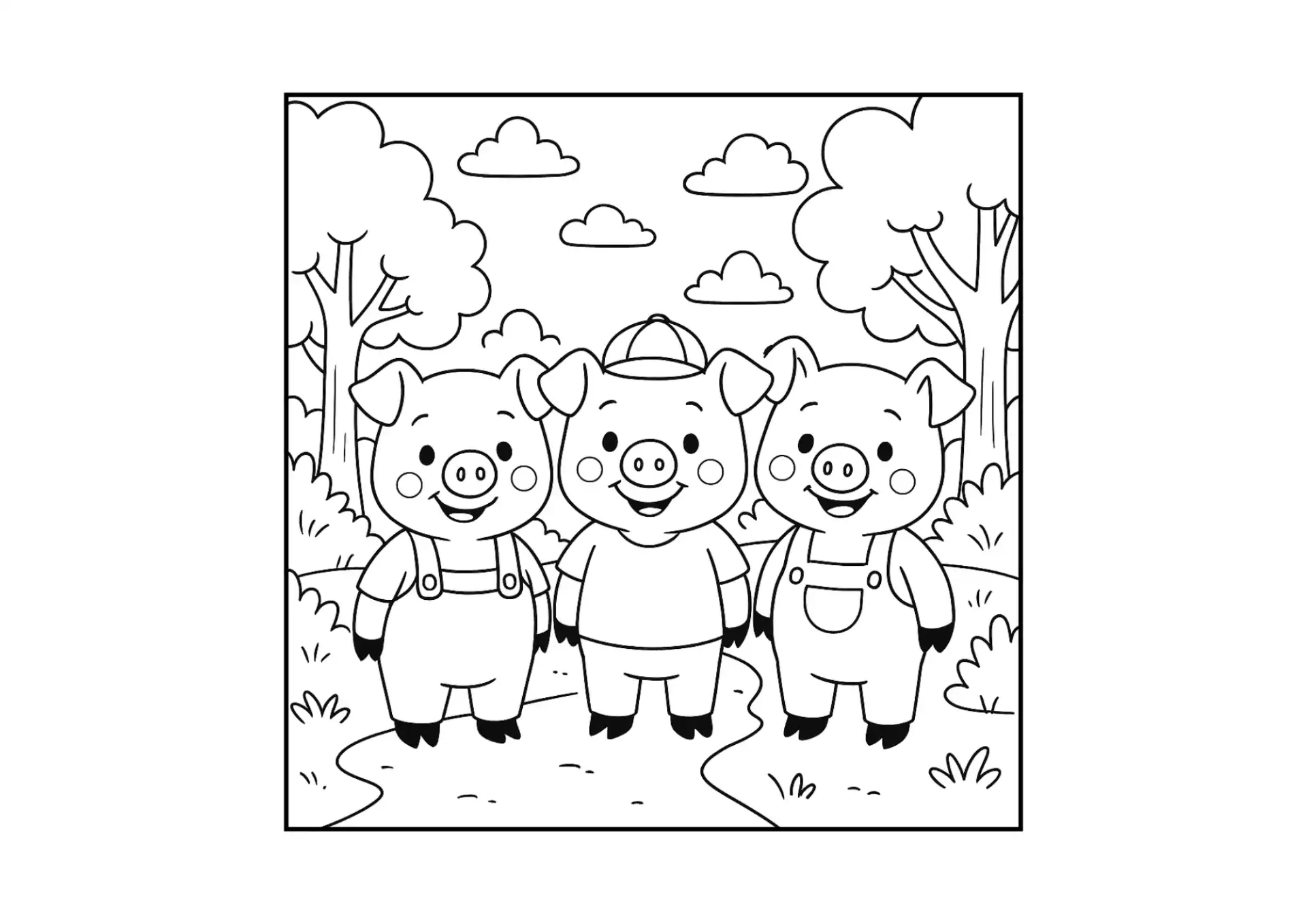 Desenho De Tres Porquinhos Para Colorir Coloring Porquinho Colorat