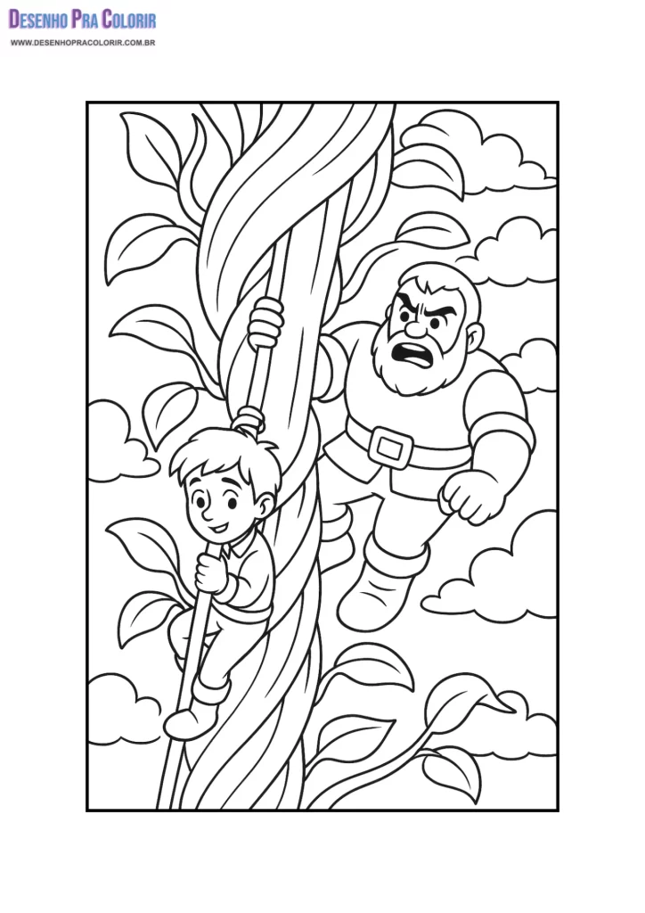 João e o Pé de Feijão Para Colorir