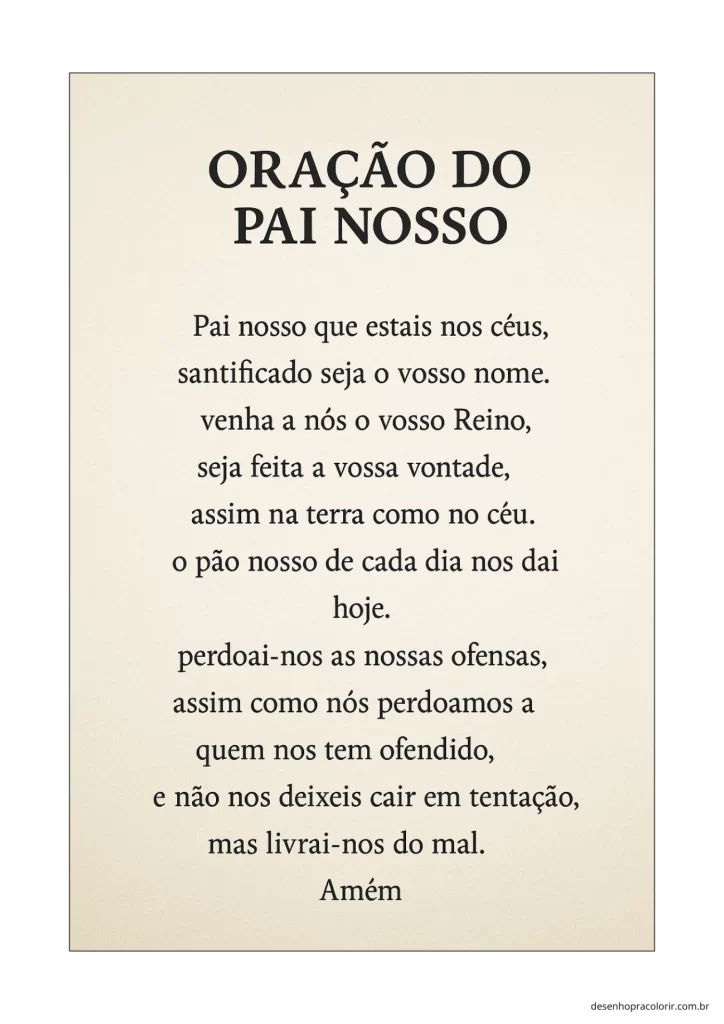 Oração Do Pai Nosso Para Imprimir